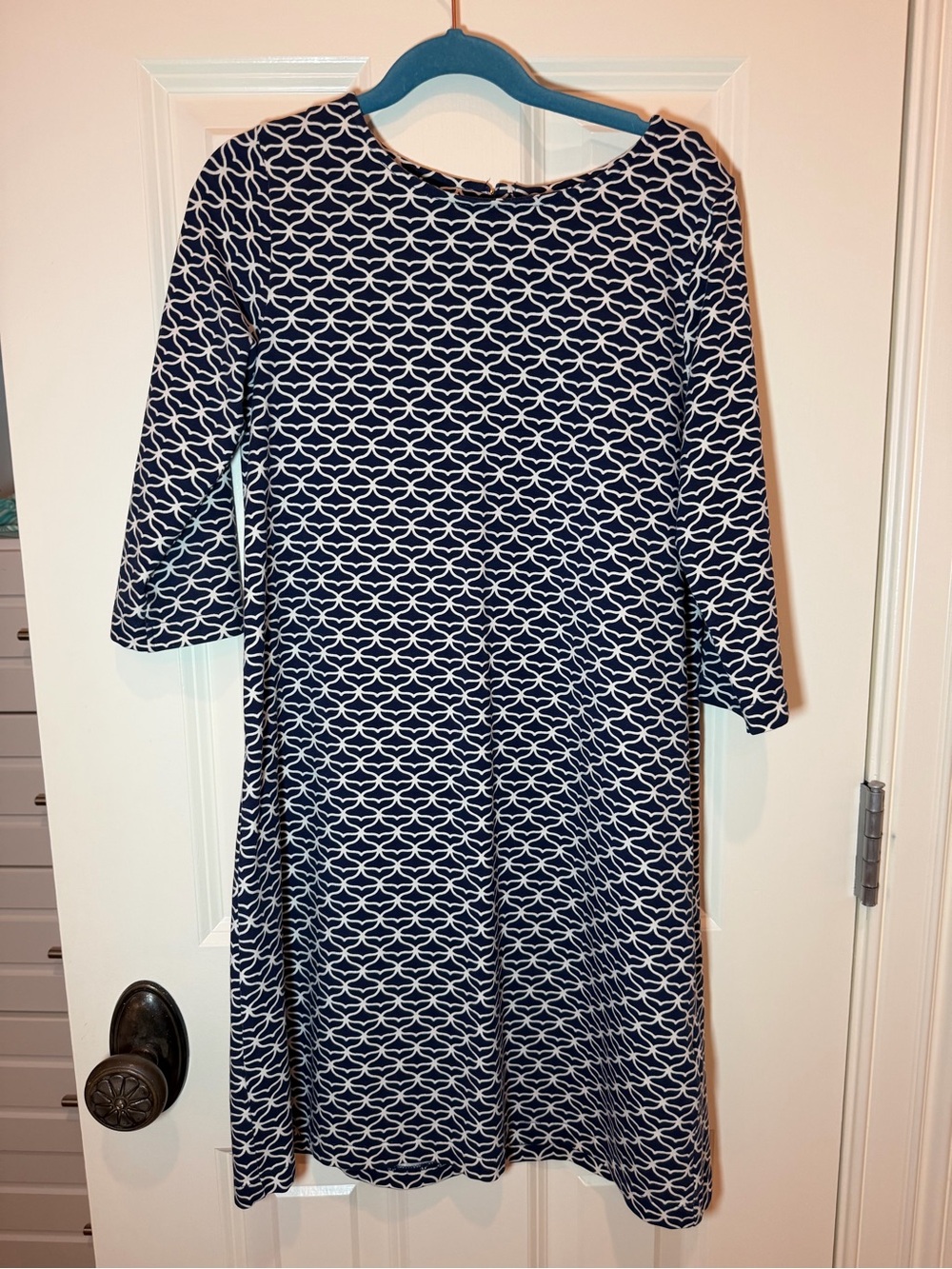 Vineyard Vines Navy and White Geometric A-Line Dress - NWOT